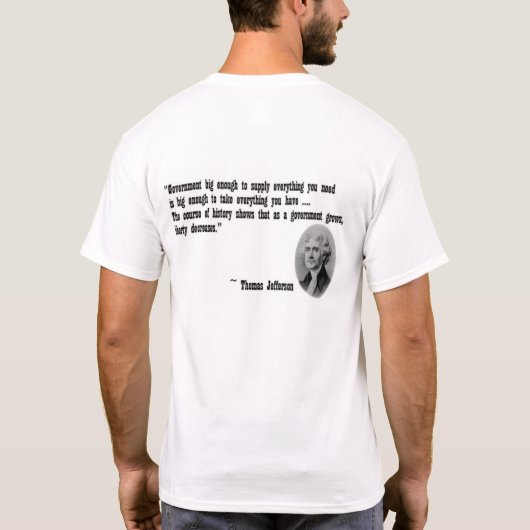 大きい政府は=自由を限りました Tシャツ (裏面)
