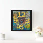 大きい数 スクエア壁時計 (ホーム)