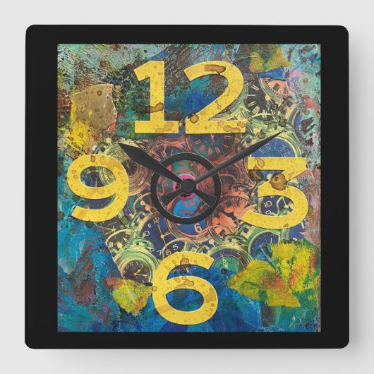 大きい数 スクエア壁時計 (正面)