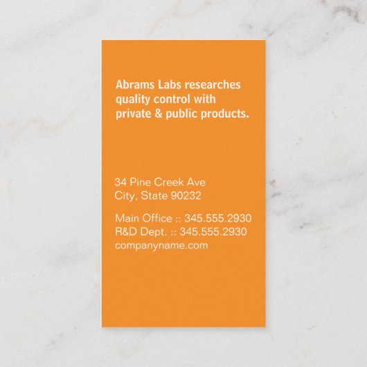 大きい文字 |オレンジ |幾何学的 名刺 (裏面)