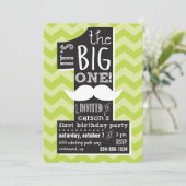 大きい方だ!ファースト誕生日ボーイ招待状 招待状 (スタンド正面)