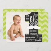 大きい方だ!最初の誕生日フォト招待状 招待状 (正面/裏面)