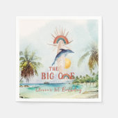 大きい方 |レトロサマーサーフ誕生日 スタンダードカクテルナプキン (正面)