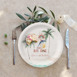 大きい方 |レトロサマーサーフ誕生日 ペーパープレート