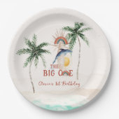 大きい方 |レトロサマーサーフ誕生日 ペーパープレート (正面)