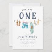 大きい方 |レトロサマーサーフ誕生日 招待状 (正面)