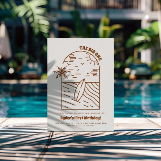 大きい方 |少年の第1回サーフビーチ誕生日 招待状
