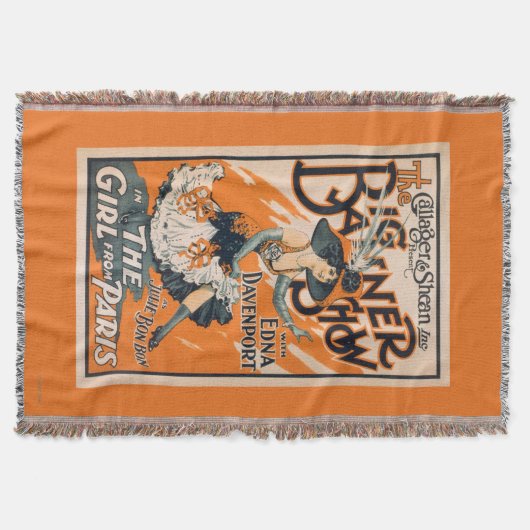大きい旗ショー"パリからの女の子" スローブランケット (正面)