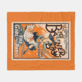 大きい旗ショー"パリからの女の子" フリースブランケット (正面(横))