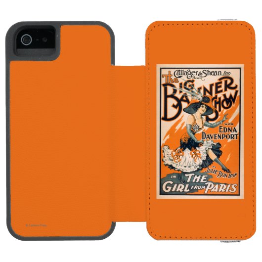 大きい旗ショー"パリからの女の子" INCIPIO iPhoneウォレットケース (フォリオオープン)
