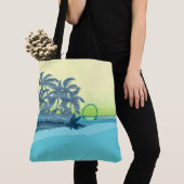 大きい日没のストライプのハワイのサーファーのビーチのバッグ トートバッグ (クローズアップ)