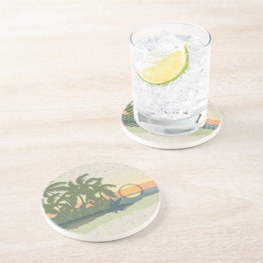 大きい日没のハワイアンのTikiのバーのコースター コースター (側面)