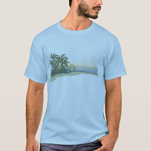 大きい日没メンズティー Tシャツ (正面)