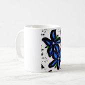 大きい暗藍色の花 コーヒーマグカップ (正面左)