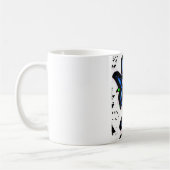 大きい暗藍色の花 コーヒーマグカップ (左)