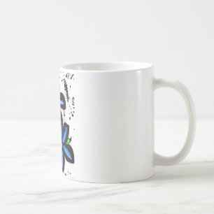 大きい暗藍色の花 コーヒーマグカップ