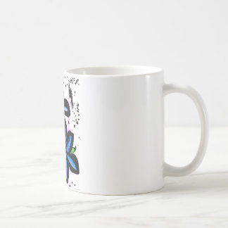 大きい暗藍色の花 コーヒーマグカップ
