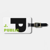 大きい最初のモノグラムに斑点を付ける簡単 ラゲッジタグ (正面横)