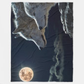 大きい月光のフリースブランケットのオオカミ フリースブランケット (正面)