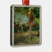 大きい木の中のステージのコーチの眺め メタルオーナメント (右)