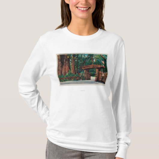 大きい木公園、Santa Cruz郡への入口 Tシャツ (正面)