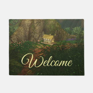 大きい森の玄関マットの少し家 ドアマット