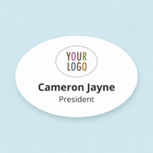 大きい楕円形の磁気名タグまたはピンのロゴカスタム付き