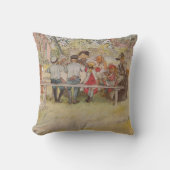 大きい樺の木の下のカールラーションの朝食 クッション (正面)