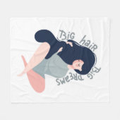 大きい毛の大きい夢 フリースブランケット (正面(横))