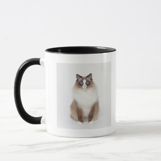 大きい毛皮で覆われた猫 マグカップ (左)
