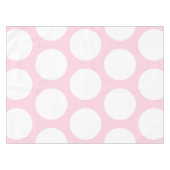 大きい水玉模様パターン: 明るいピンク テーブルクロス (正面(横))