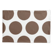 大きい水玉模様パターン: 焦茶 枕カバー (裏面)