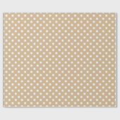 大きい水玉模様-タンの白 ラッピングペーパー (フラット)