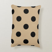 大きい水玉模様-タンの黒 アクセントクッション (裏面(縦))