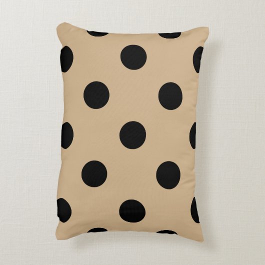 大きい水玉模様-タンの黒 アクセントクッション (裏面(縦))