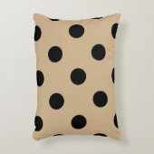 大きい水玉模様-タンの黒 アクセントクッション (正面(垂直))