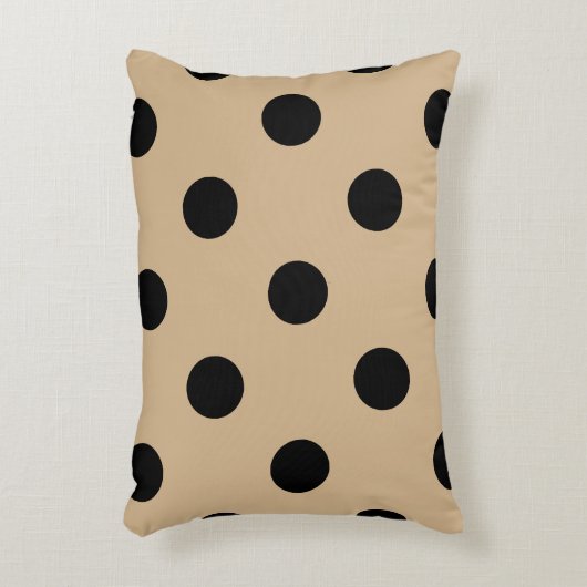 大きい水玉模様-タンの黒 アクセントクッション (正面(垂直))