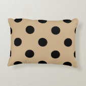 大きい水玉模様-タンの黒 アクセントクッション (裏面)