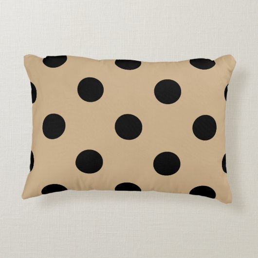 大きい水玉模様-タンの黒 アクセントクッション (裏面)