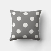 大きい水玉模様-灰色の白 クッション (裏面)