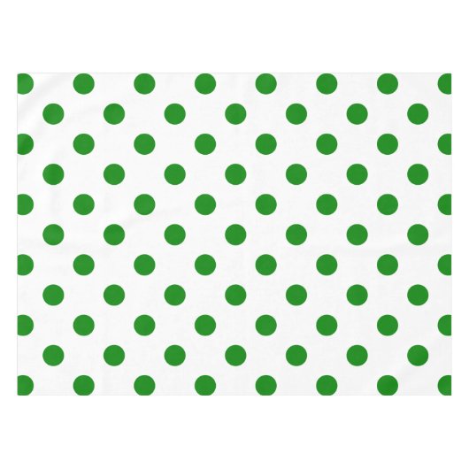 大きい水玉模様-白の緑 テーブルクロス (正面(横))