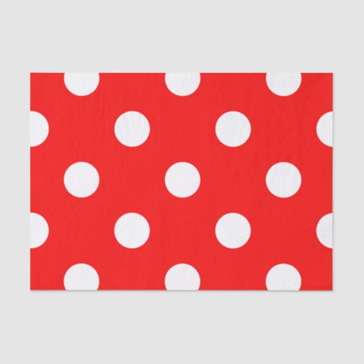 大きい水玉模様-赤の白 薄葉紙 (正面)