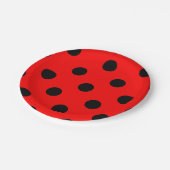 大きい水玉模様-赤の黒 ペーパープレート (アングル)