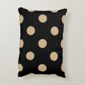 大きい水玉模様-黒のタン アクセントクッション (裏面(縦))