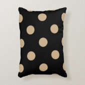 大きい水玉模様-黒のタン アクセントクッション (正面(垂直))
