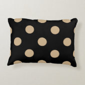 大きい水玉模様-黒のタン アクセントクッション (裏面)