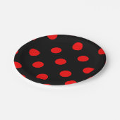 大きい水玉模様-黒の赤 ペーパープレート (アングル)
