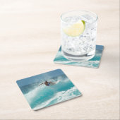 大きい波のコースターのサーファー スクエアペーパーコースター (インサイチュ)