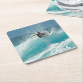 大きい波のコースターのサーファー スクエアペーパーコースター (アングル)