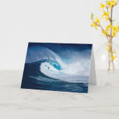 大きい波のサーファーのSurfboardingの海のブランクNotecard カード (黄色い花)